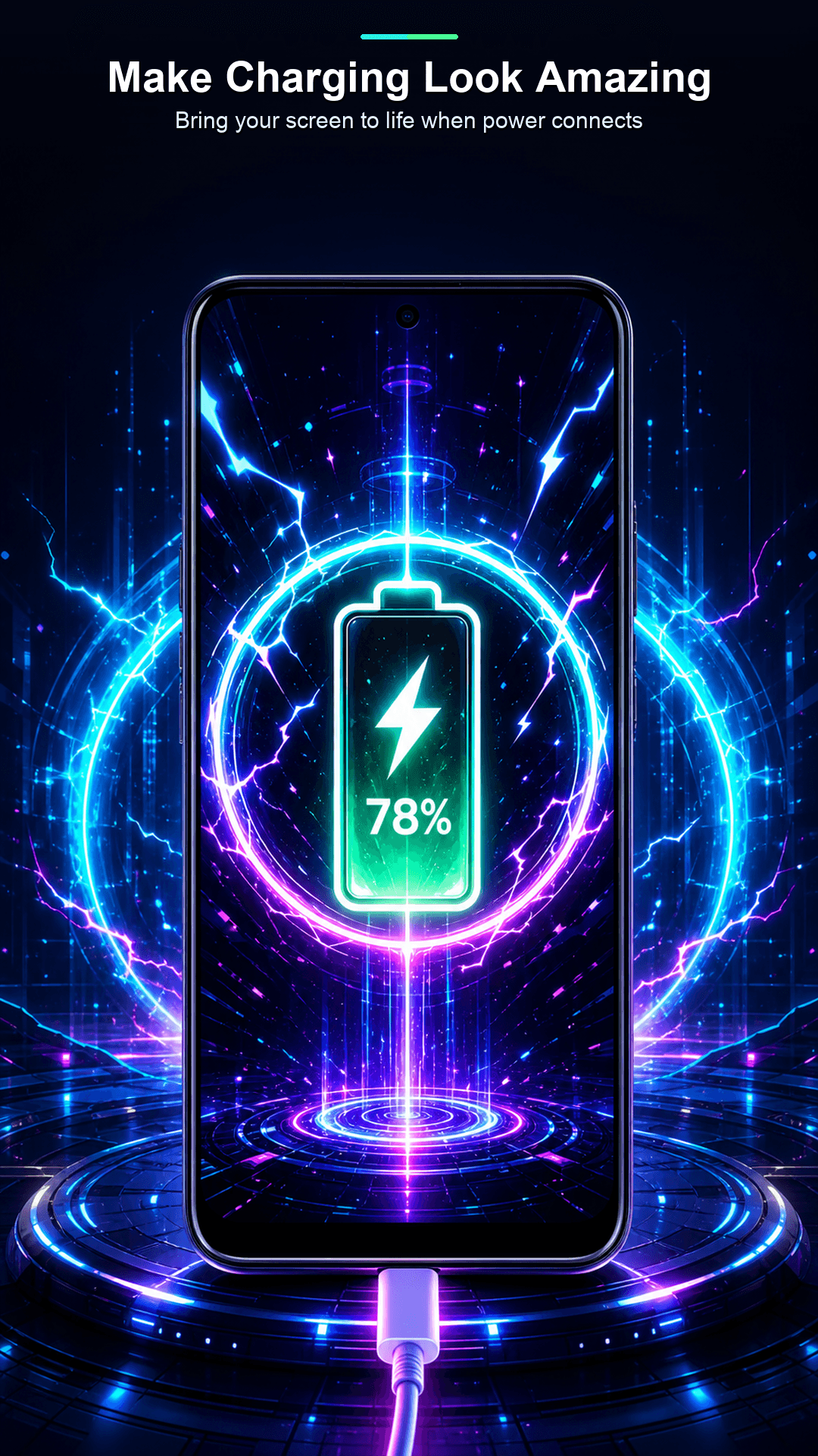 Full-screen charging animation preview